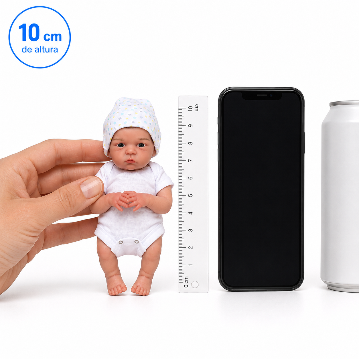 Mini Boneca BebeReborn + 3 Roupinhas