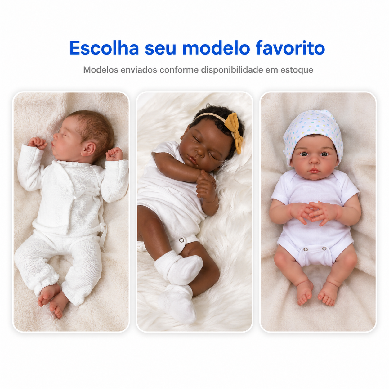 Mini Boneca BebeReborn + 3 Roupinhas