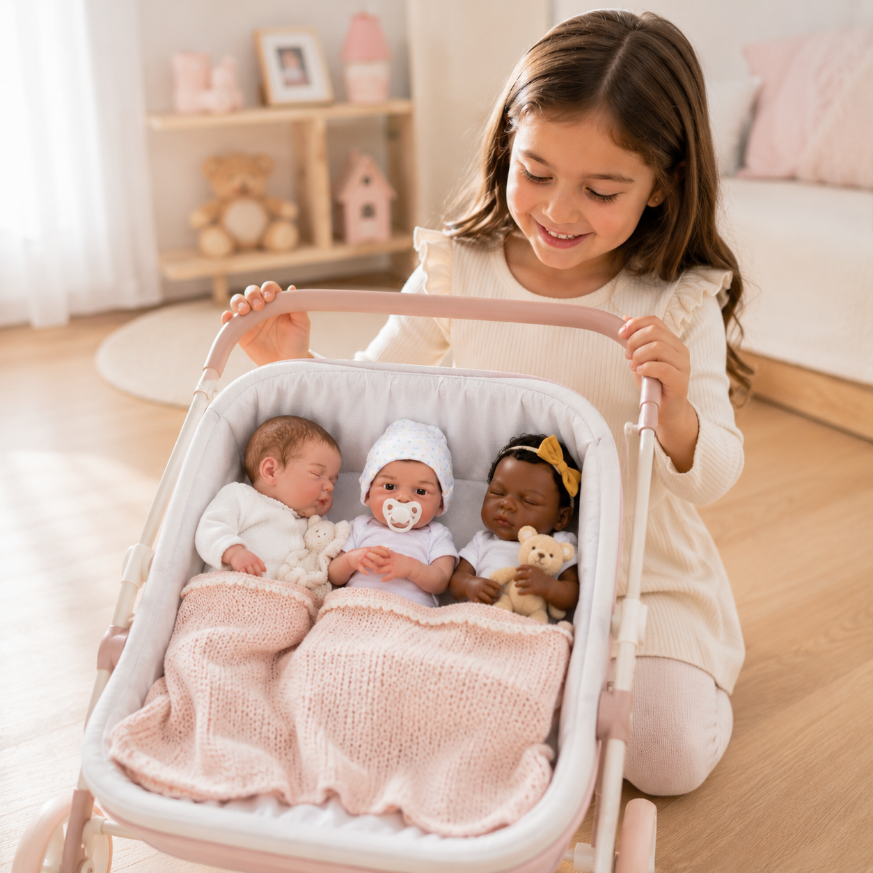 Mini Boneca BebeReborn + 3 Roupinhas