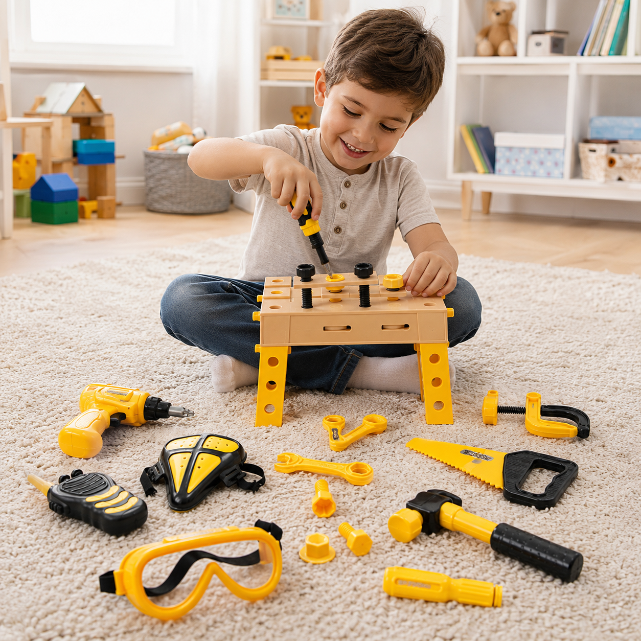 Kit Engenheiro Infantil Ferramentas de Brinquedo