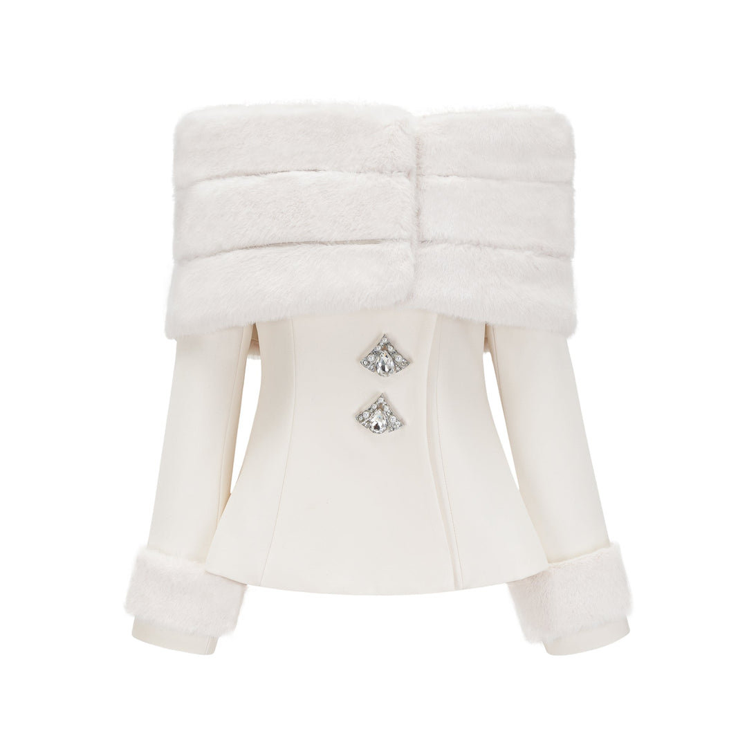 Caitlin Faux-fur Jacket & Skirt Matching Set