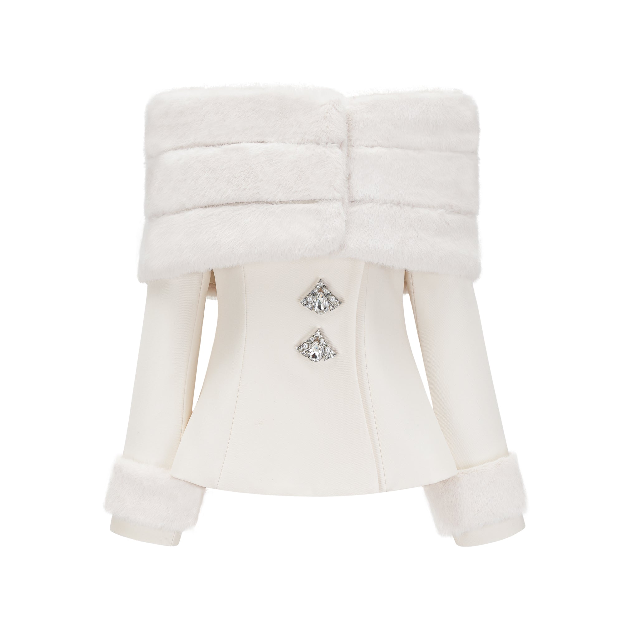 Caitlin Faux-fur Jacket & Skirt Matching Set