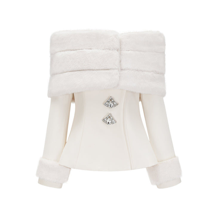 Caitlin Faux-fur Jacket & Skirt Matching Set