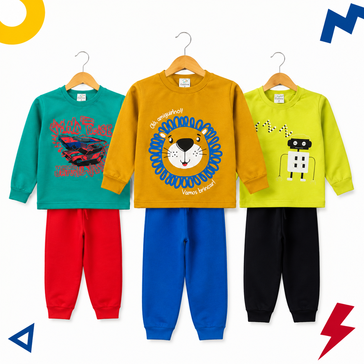Kit 6 Peças Moletom Infantil - Conjunto Masculino