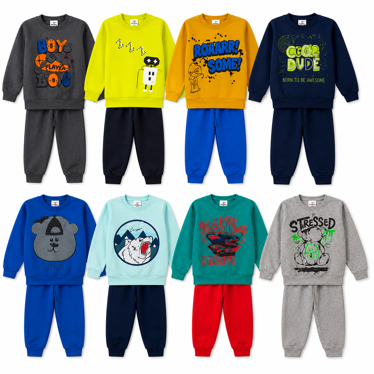 Kit 6 Peças Moletom Infantil - Conjunto Masculino