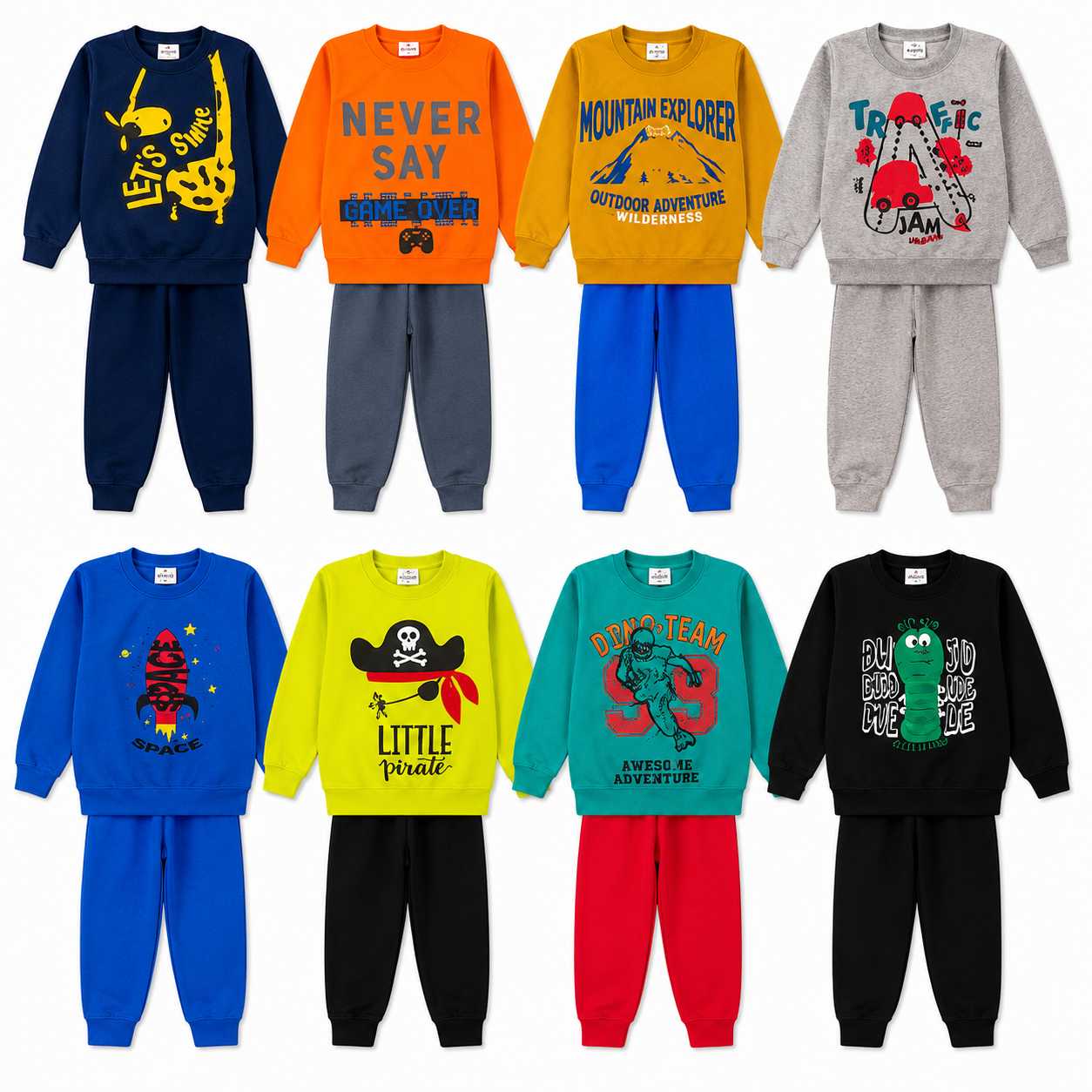 Kit 6 Peças Moletom Infantil - Conjunto Masculino