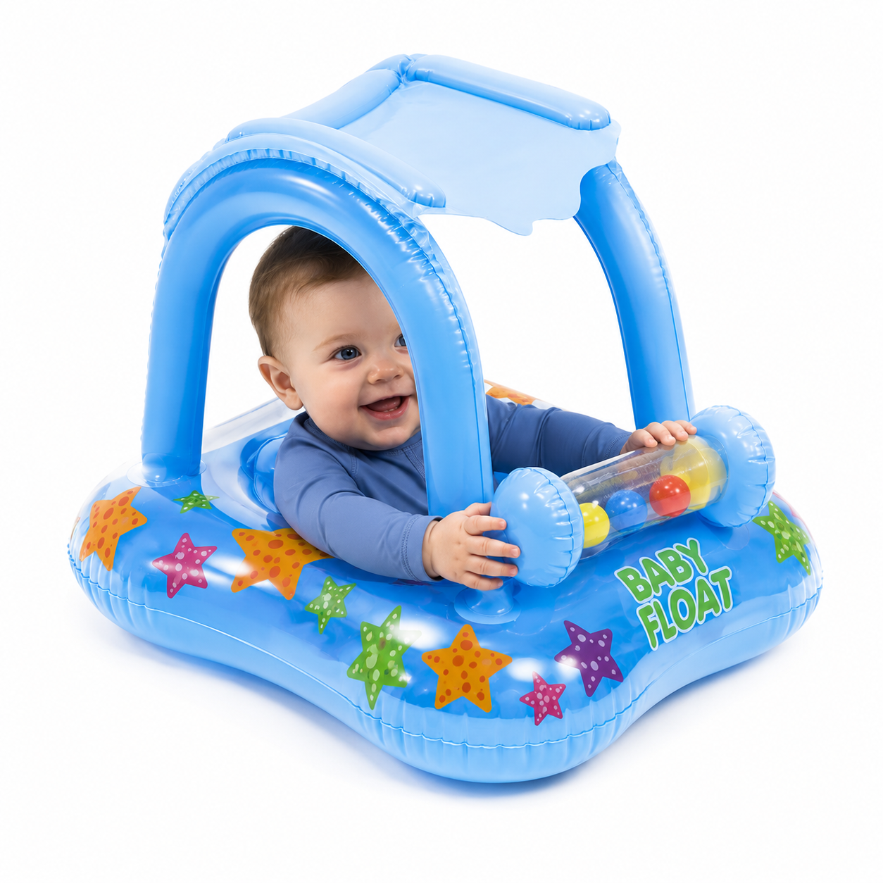 Boia Infantil Premium com Cobertura UV e Chocalho Interativo