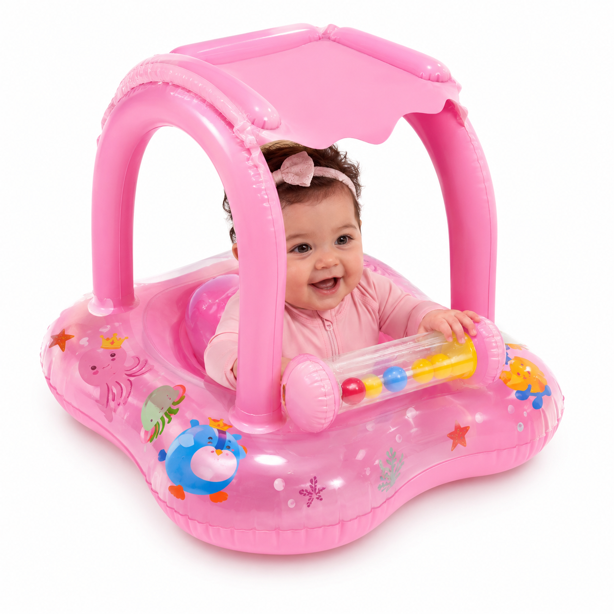 Boia Infantil Premium com Cobertura UV e Chocalho Interativo