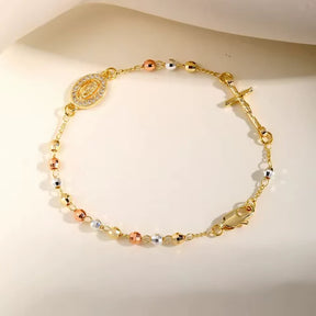 Kit 2 Pulseiras Rosário - Ouro 18k