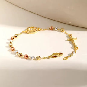 Kit 2 Pulseiras Rosário - Ouro 18k