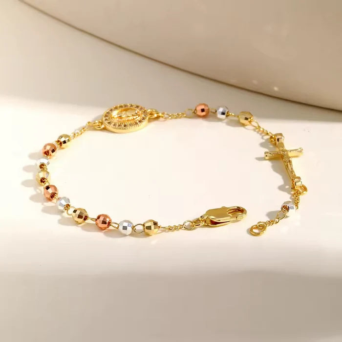 Kit 2 Pulseiras Rosário - Ouro 18k