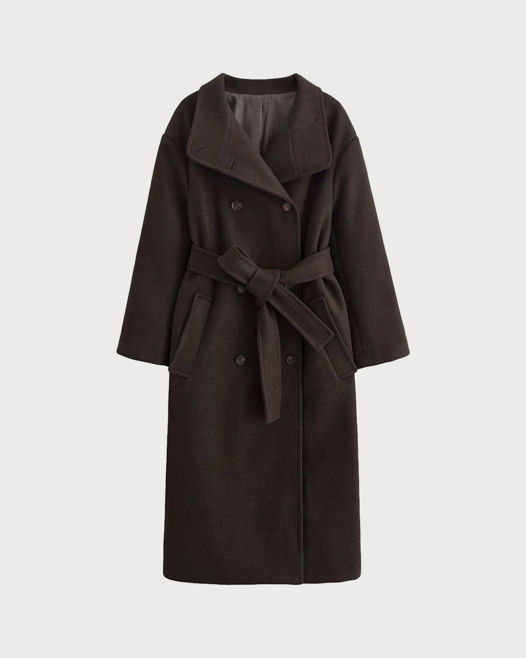 Coffee Belted Pocket Trench Coat