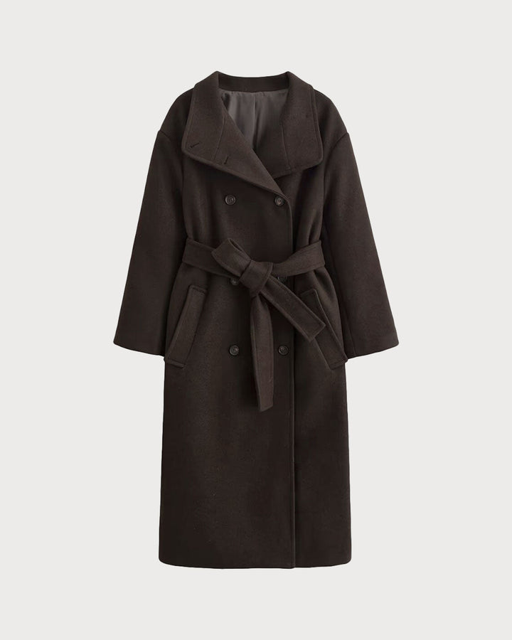 Coffee Belted Pocket Trench Coat