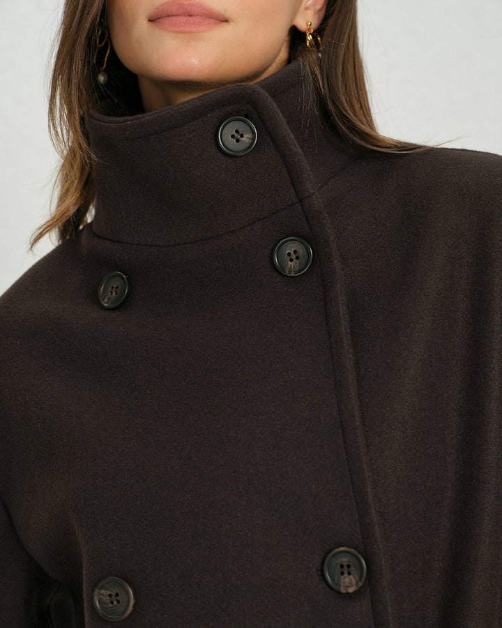 Coffee Belted Pocket Trench Coat