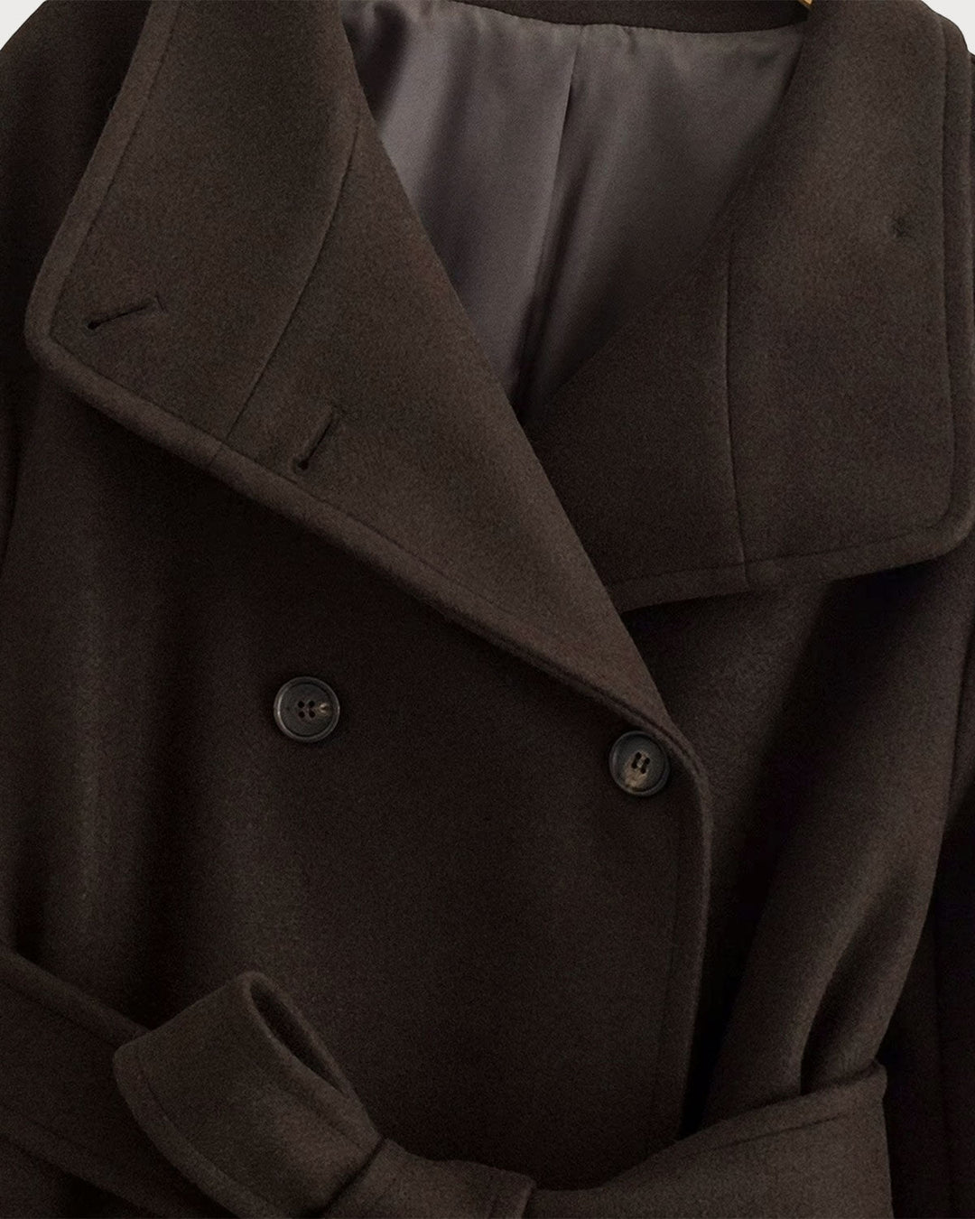 Coffee Belted Pocket Trench Coat