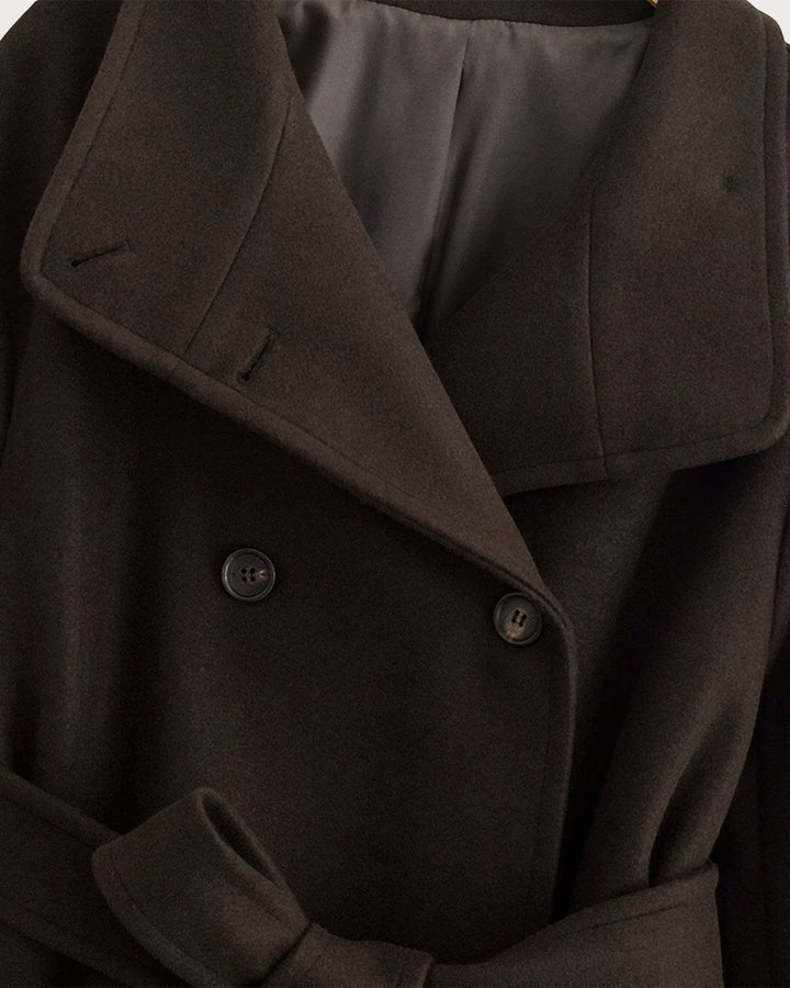Coffee Belted Pocket Trench Coat