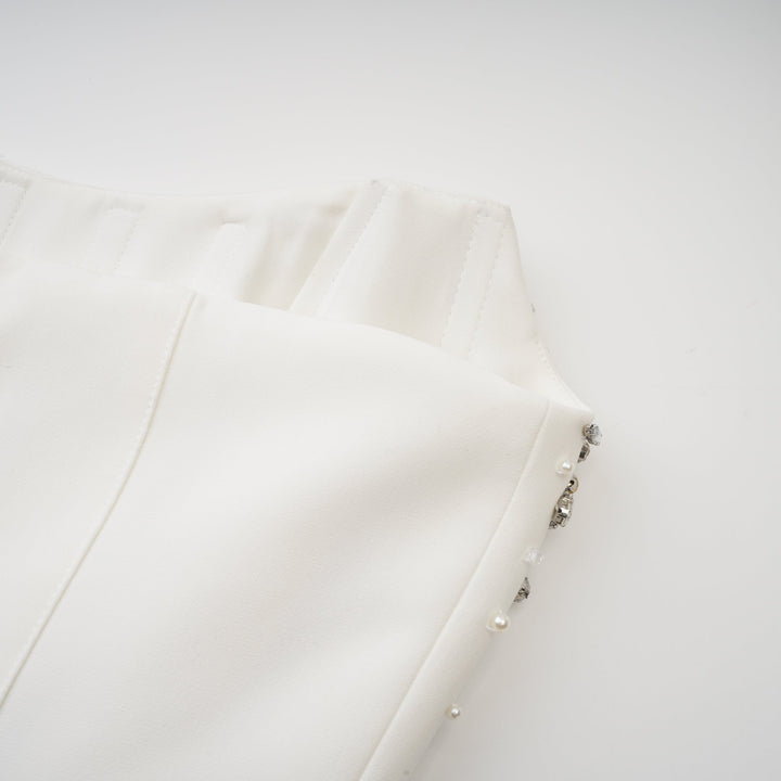 Avellia Bianca Embellished Midi Dress