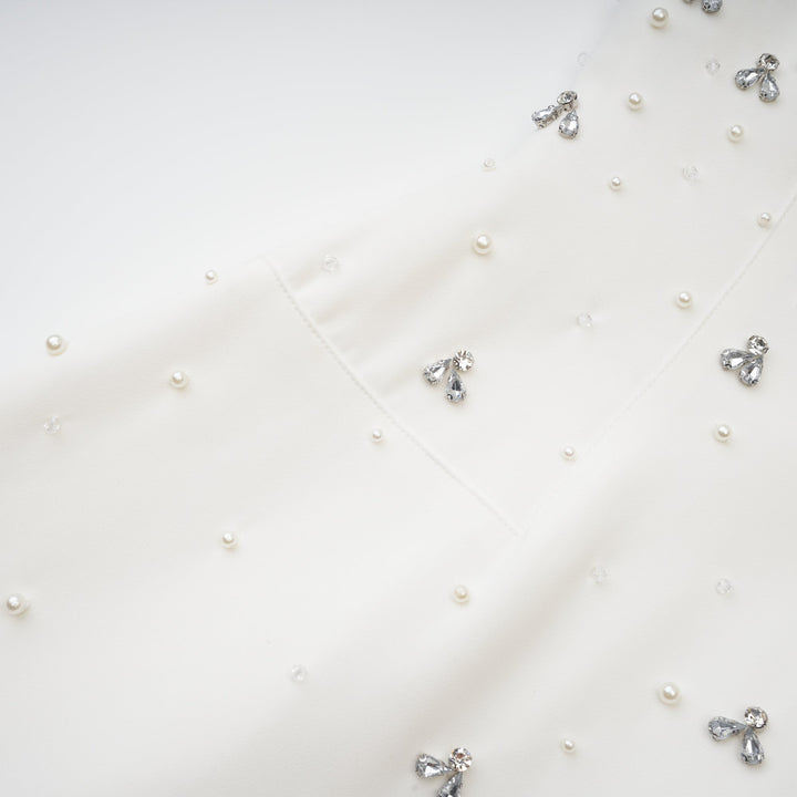 Avellia Bianca Embellished Midi Dress