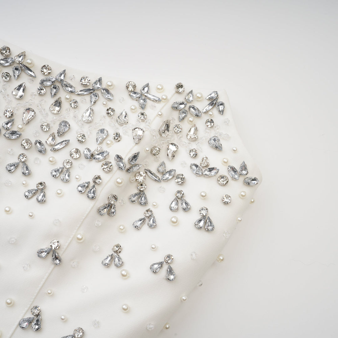 Avellia Bianca Embellished Midi Dress