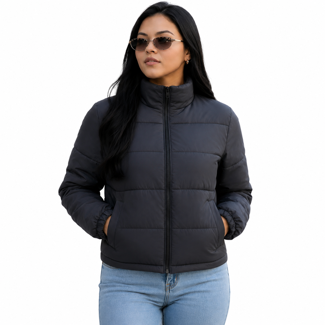 Jaqueta Cropped Puffer Feminina