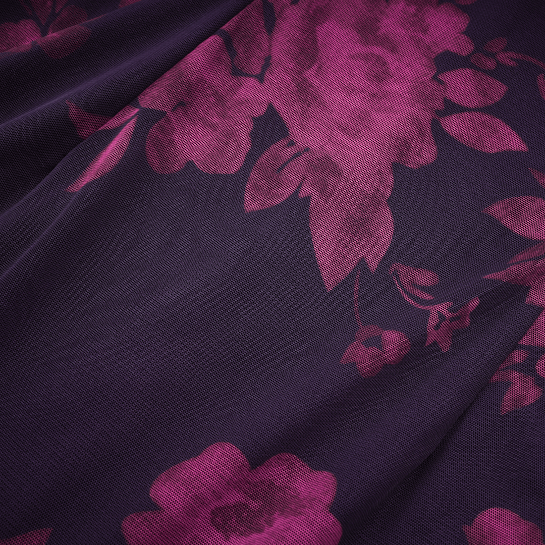 Avellia Violet Bloom Floral Midi Dress