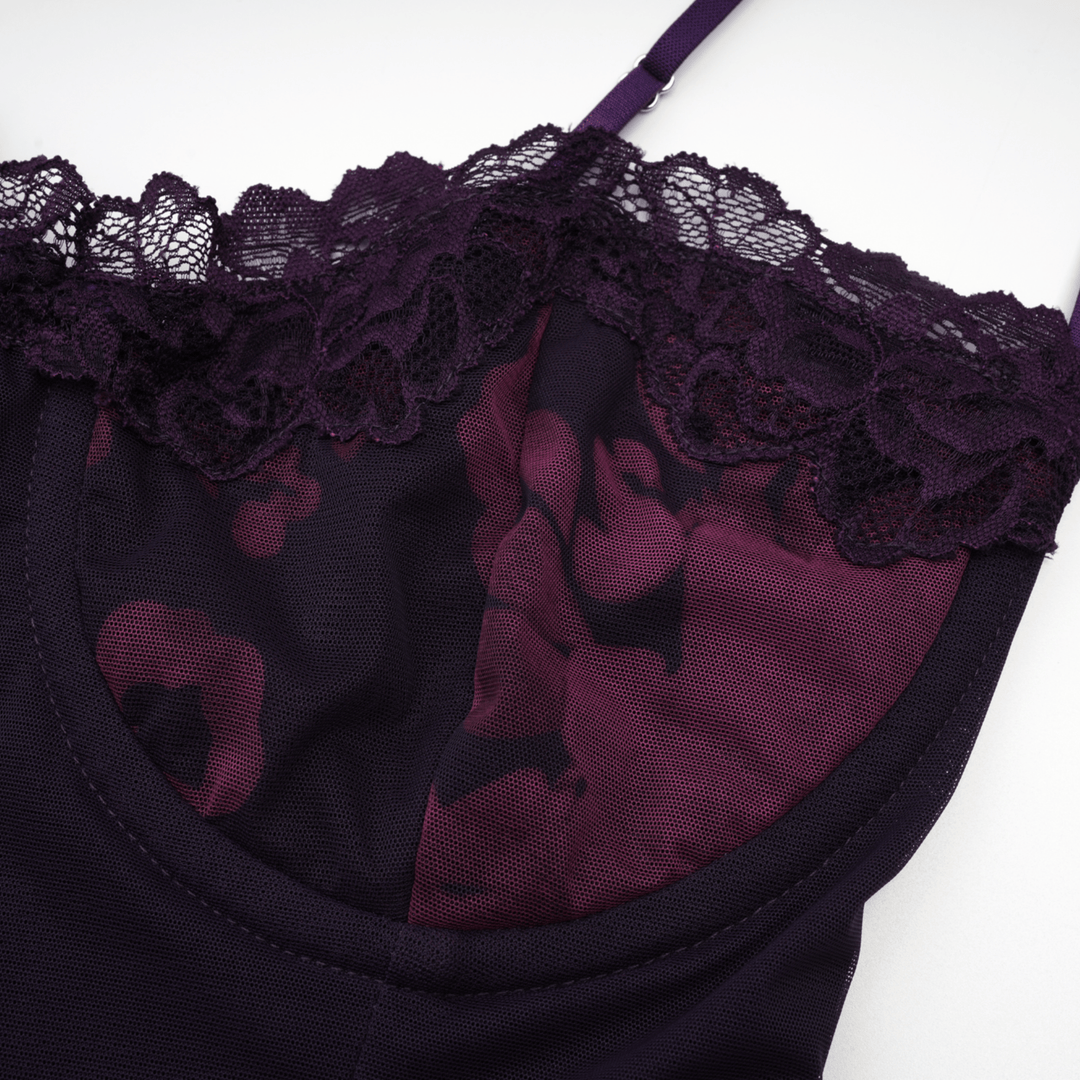 Avellia Violet Bloom Floral Midi Dress