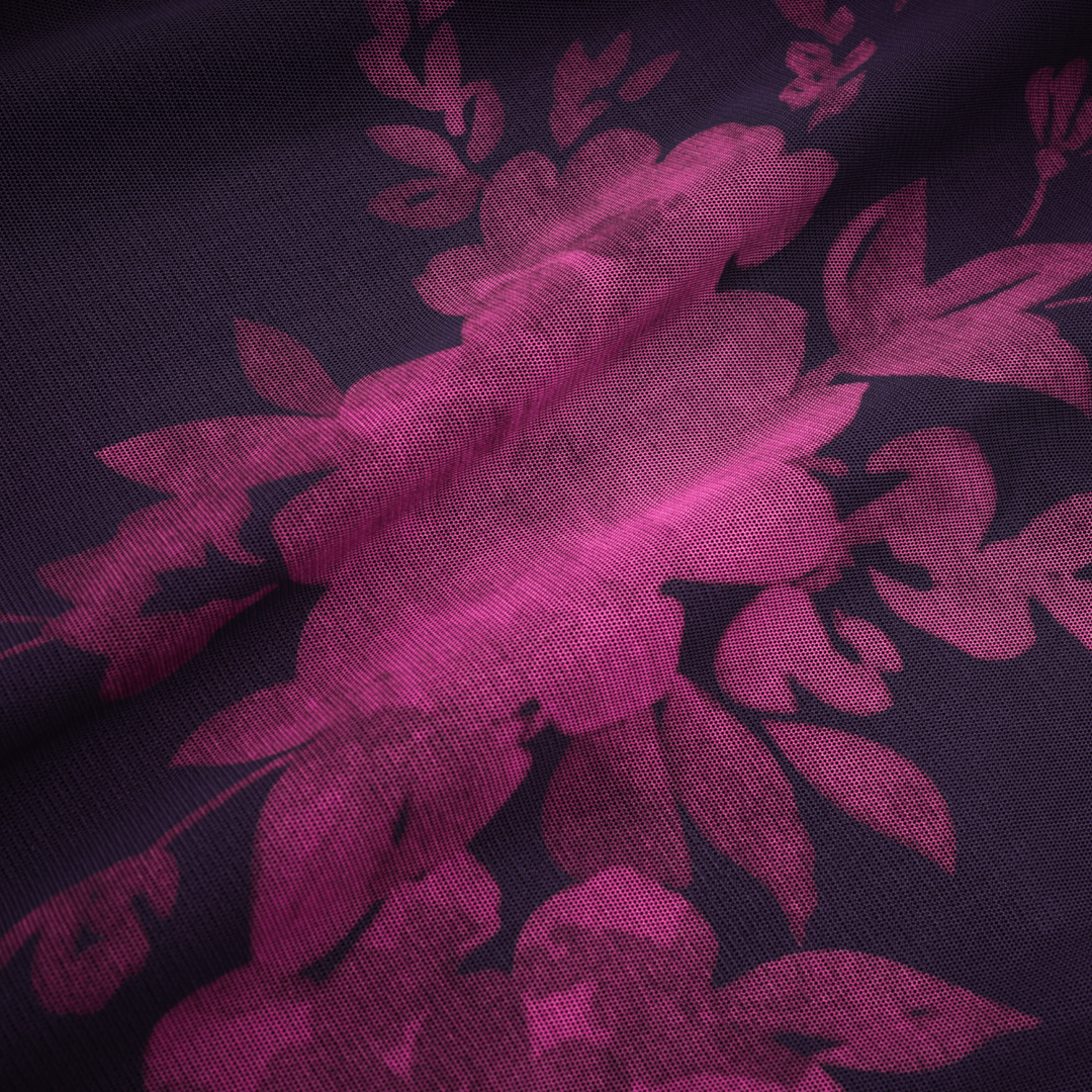 Avellia Violet Bloom Floral Midi Dress