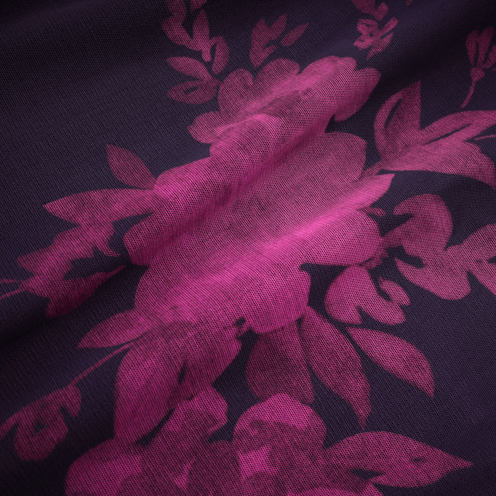 Avellia Violet Bloom Floral Midi Dress