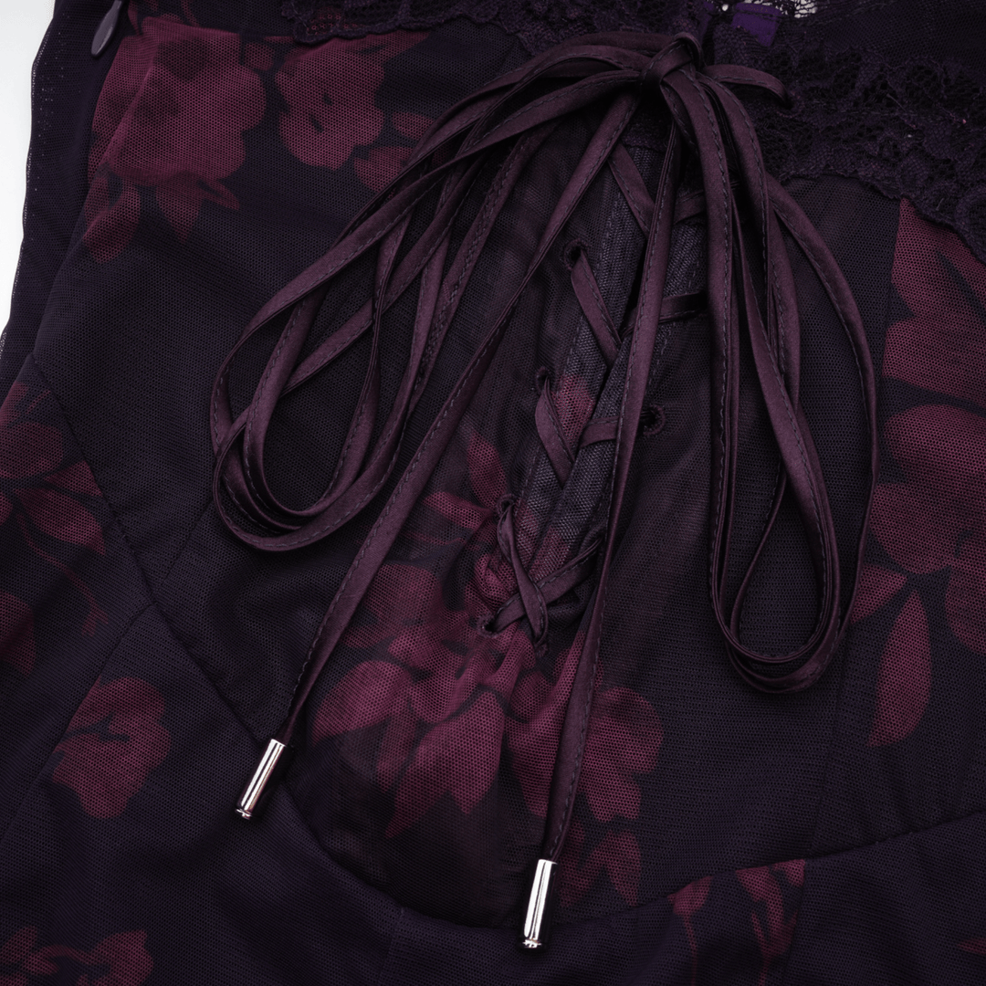 Avellia Violet Bloom Floral Midi Dress