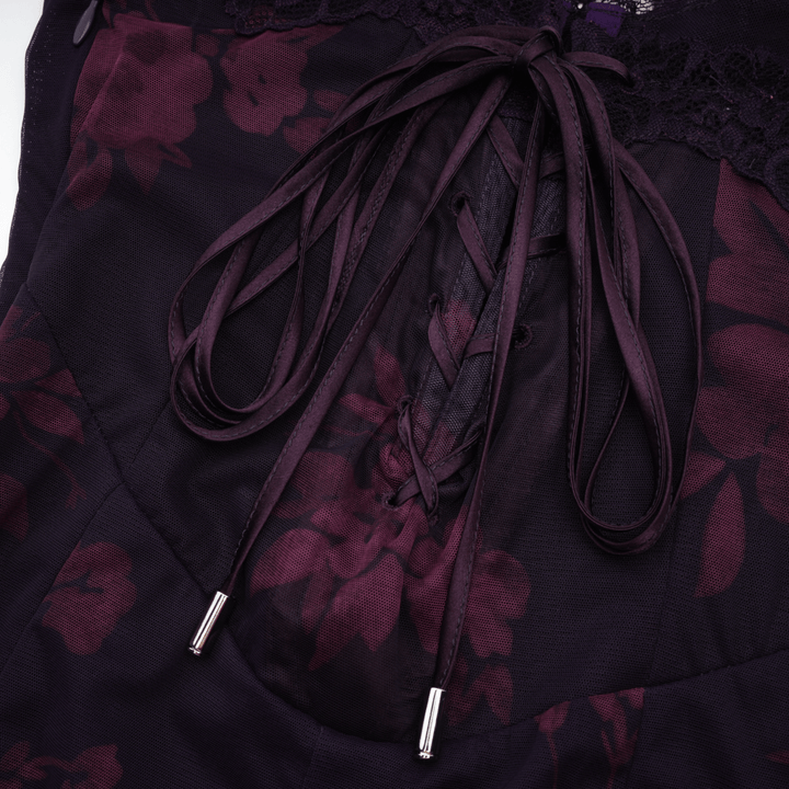 Avellia Violet Bloom Floral Midi Dress