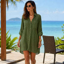 Saída de Praia Feminina Chemise Riviera em Viscose