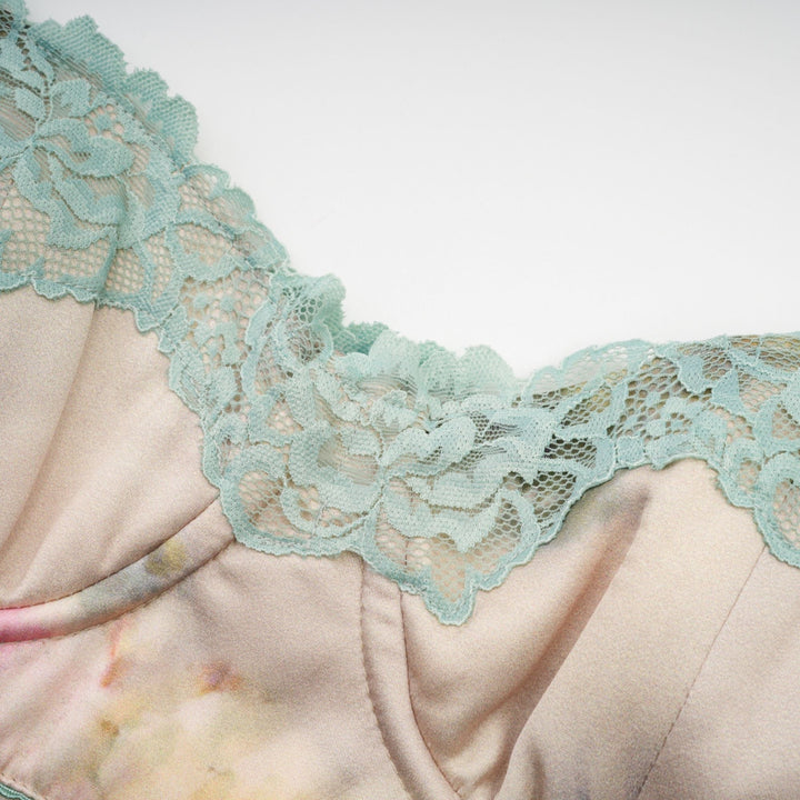 Avellia Marigold Floral Lace-Trim Midi Dress