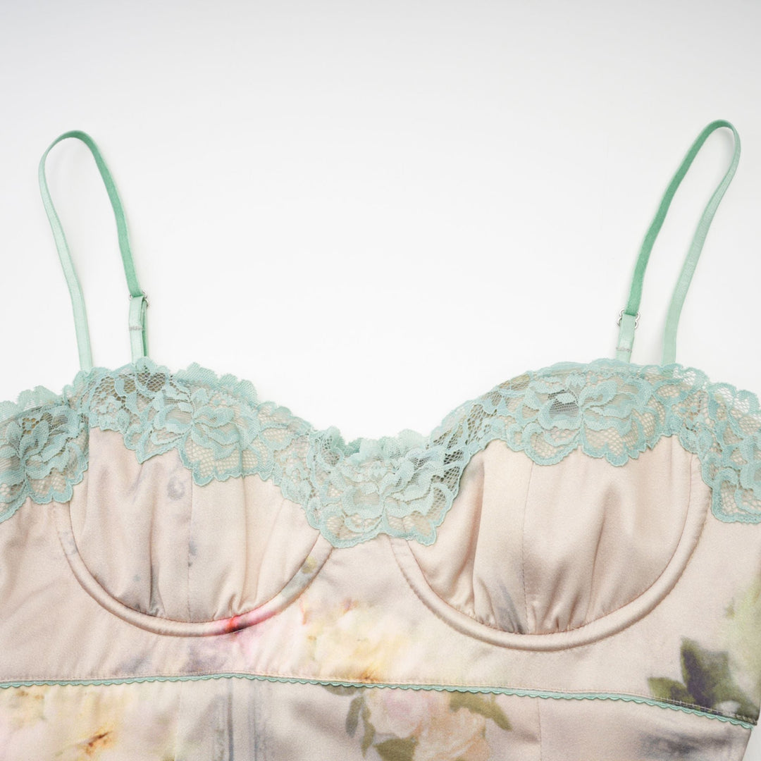 Avellia Marigold Floral Lace-Trim Midi Dress