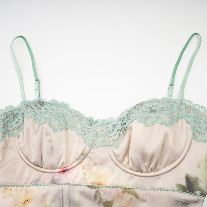 Avellia Marigold Floral Lace-Trim Midi Dress