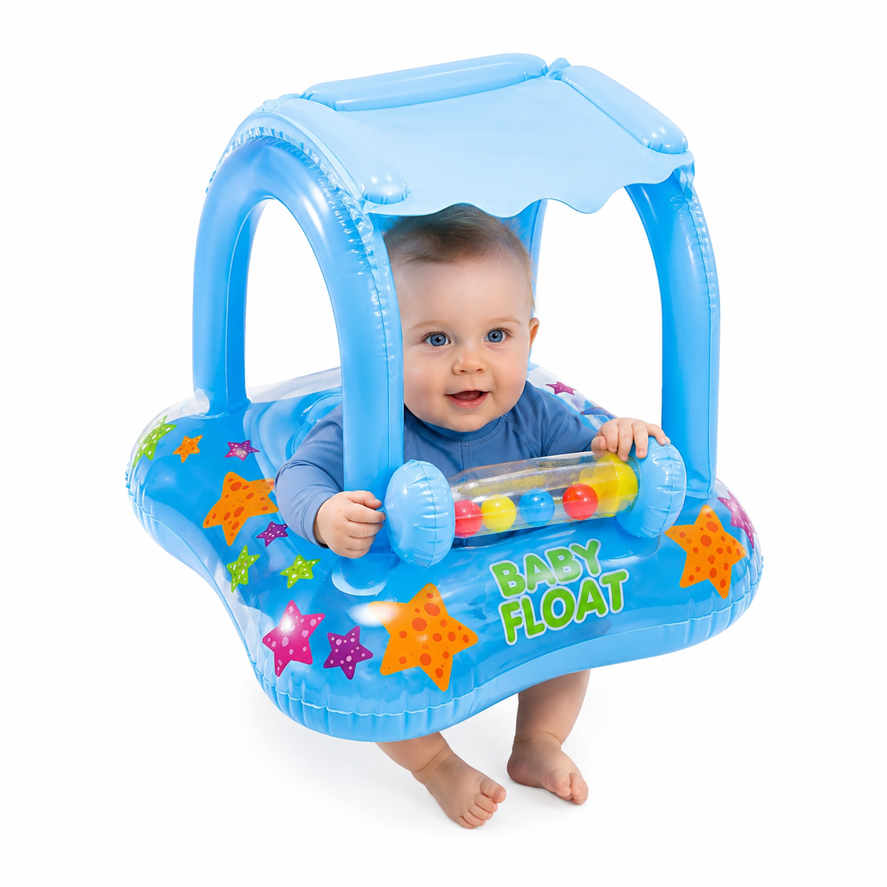 Boia Infantil Premium com Cobertura UV e Chocalho Interativo