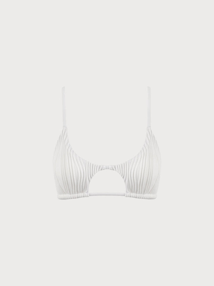 The White Water Ripple Cut-Out Bikini Top