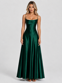 Vestido Longo de Cetim Madeleine