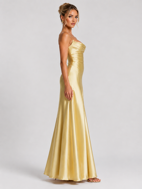 Vestido Longo de Cetim Madeleine