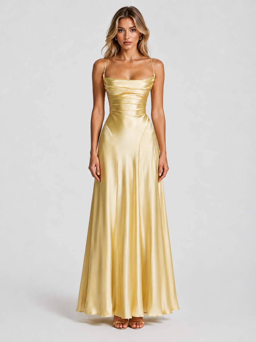 Vestido Longo de Cetim Madeleine