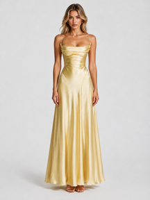 Vestido Longo de Cetim Madeleine