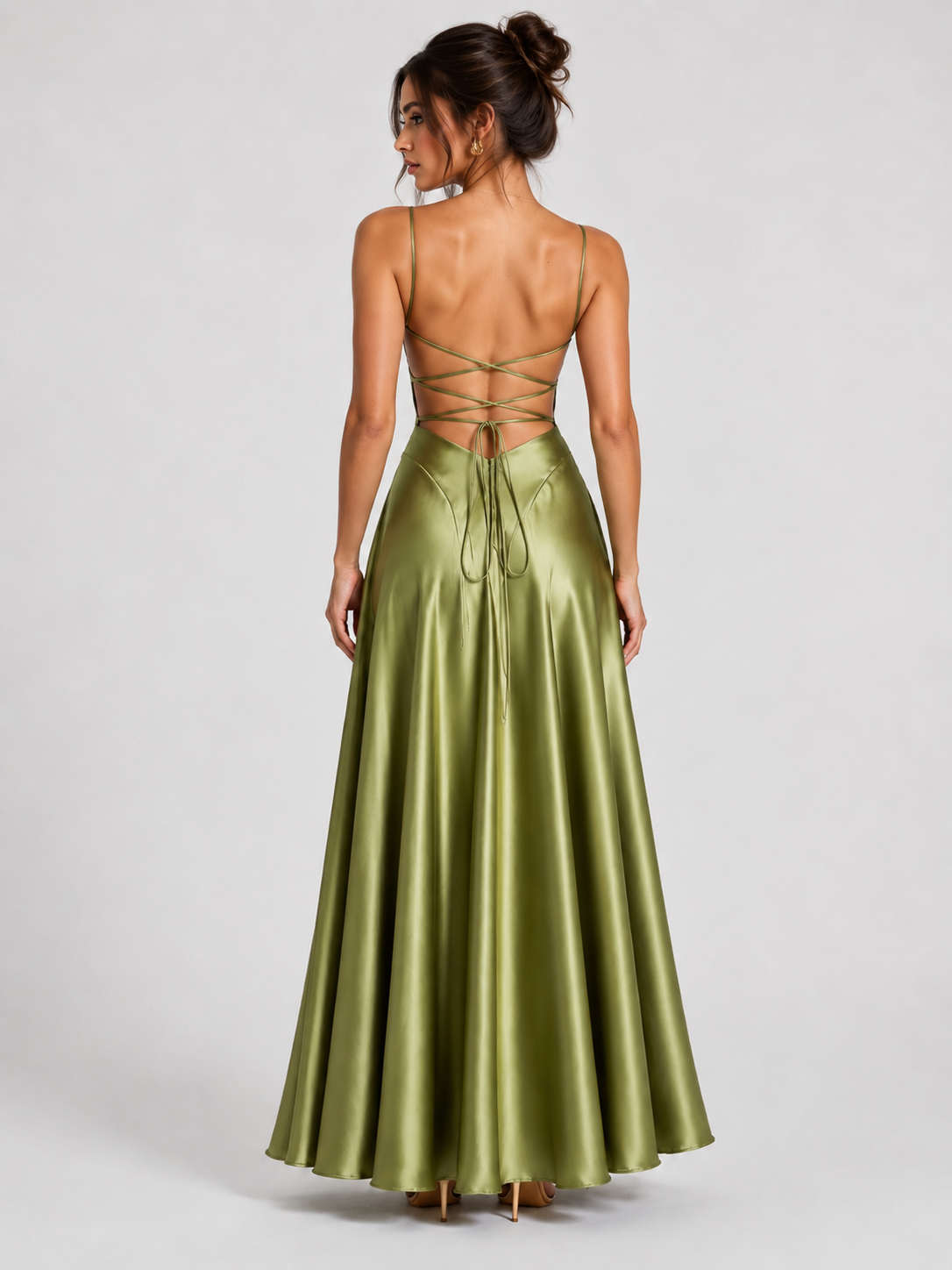 Vestido Longo de Cetim Madeleine