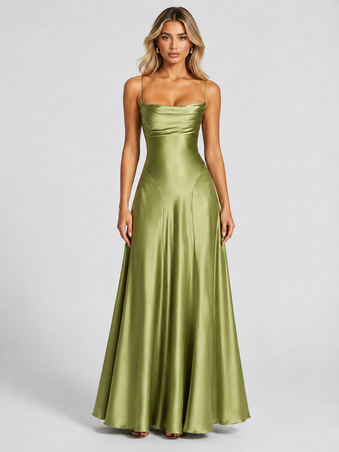 Vestido Longo de Cetim Madeleine