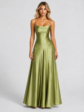 Vestido Longo de Cetim Madeleine