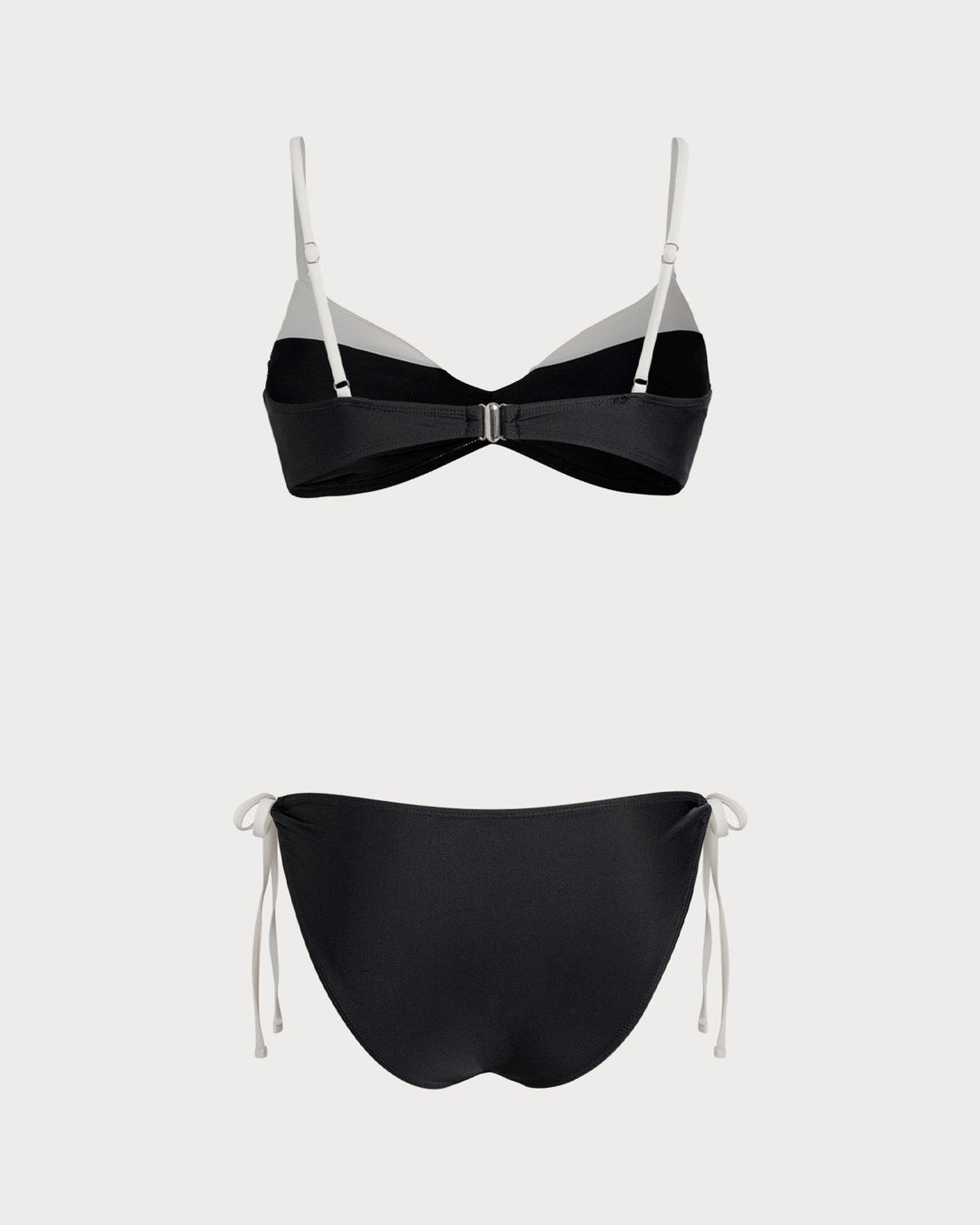 Black Contrasting Bralette Bikini Sets