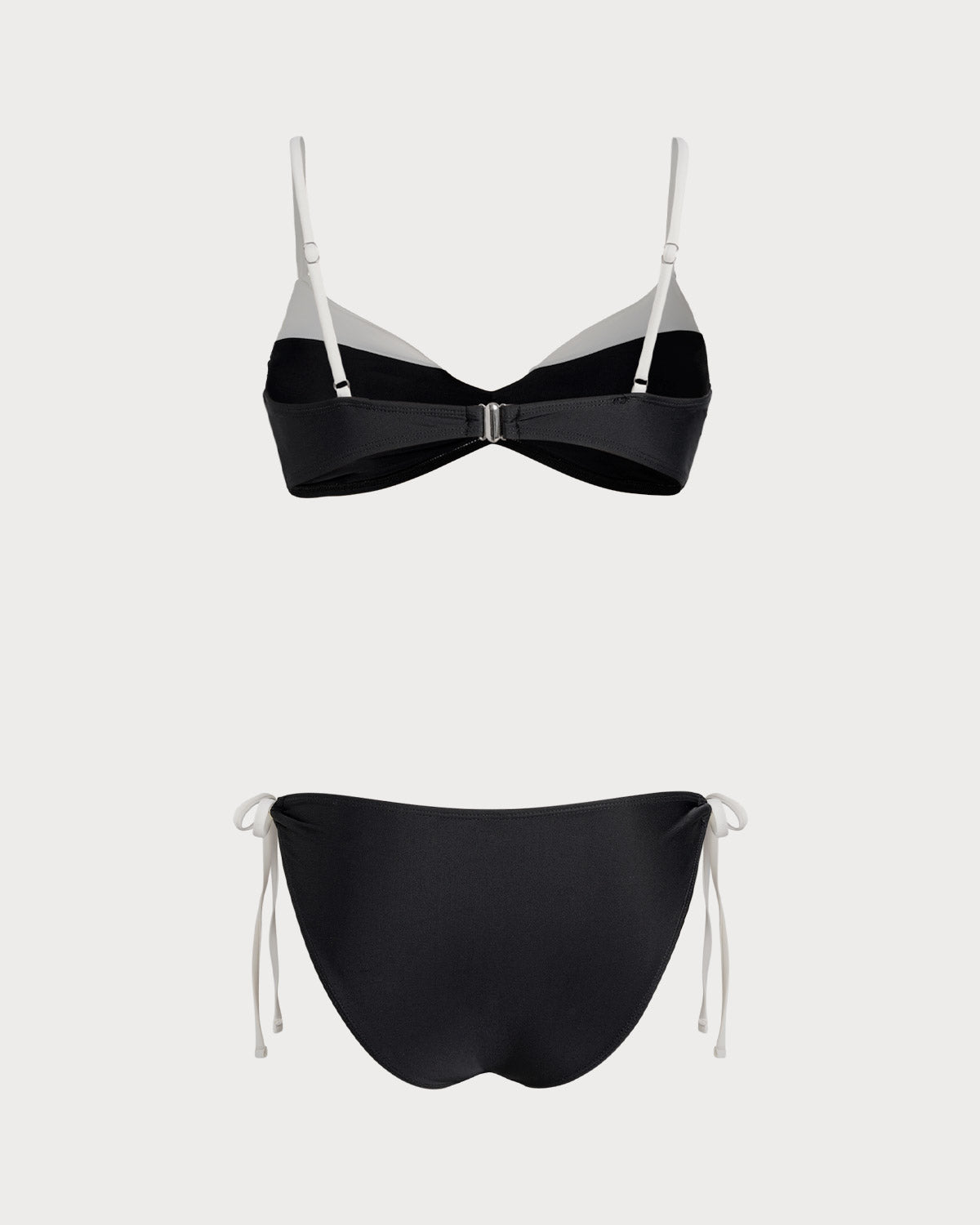 Black Contrasting Bralette Bikini Sets