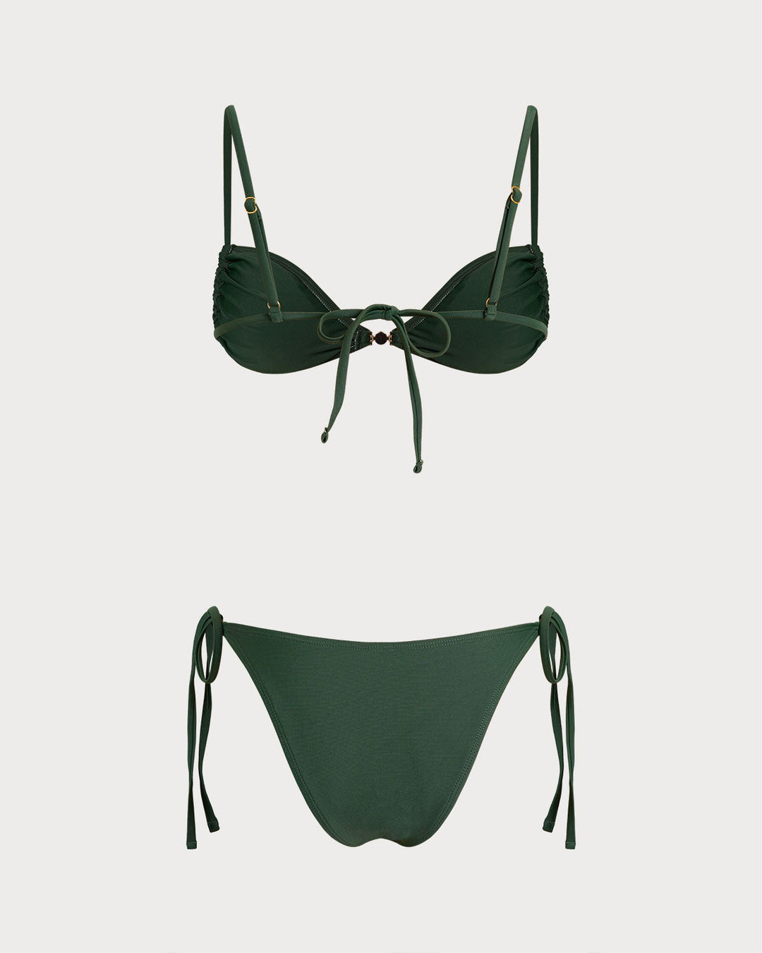 Green Triangle Drawstring Bikini Sets