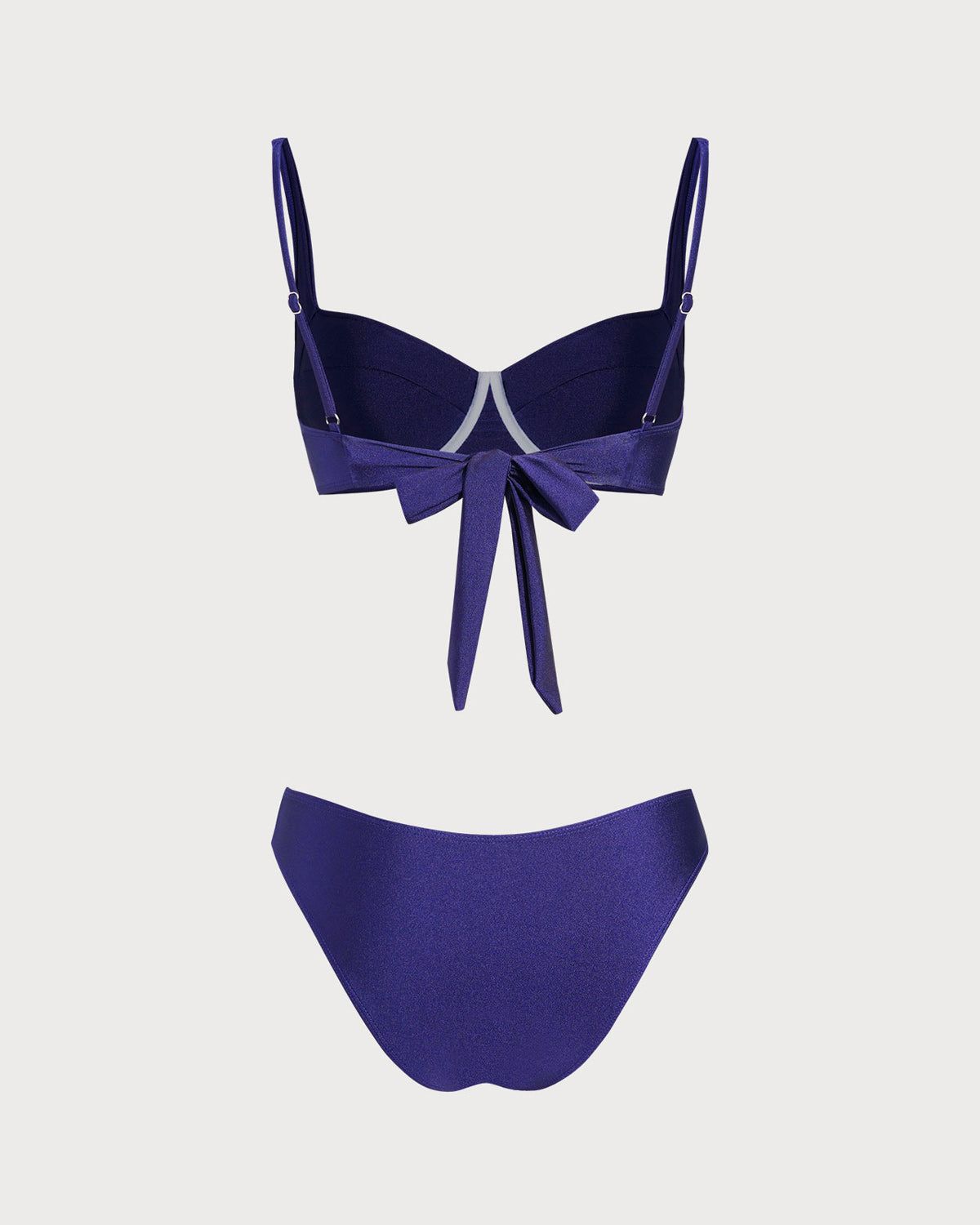 Navy Sweetheart Neck Underwire Bikini Sets