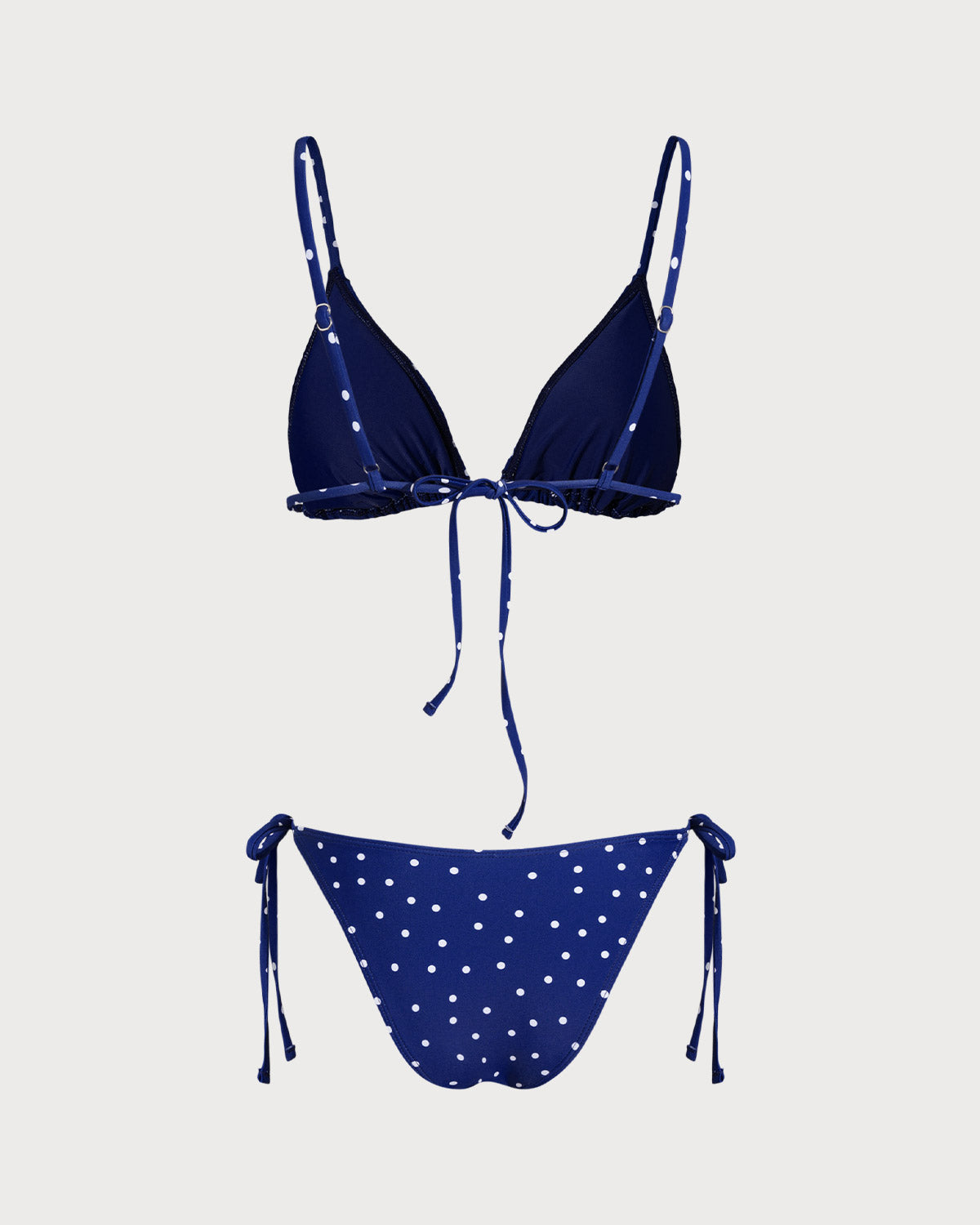 Blue Polka Dots Bralette Bikini Sets