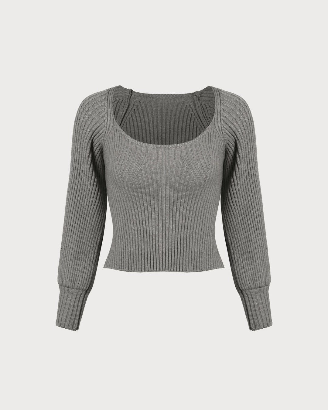 Grey U Neck Sweater