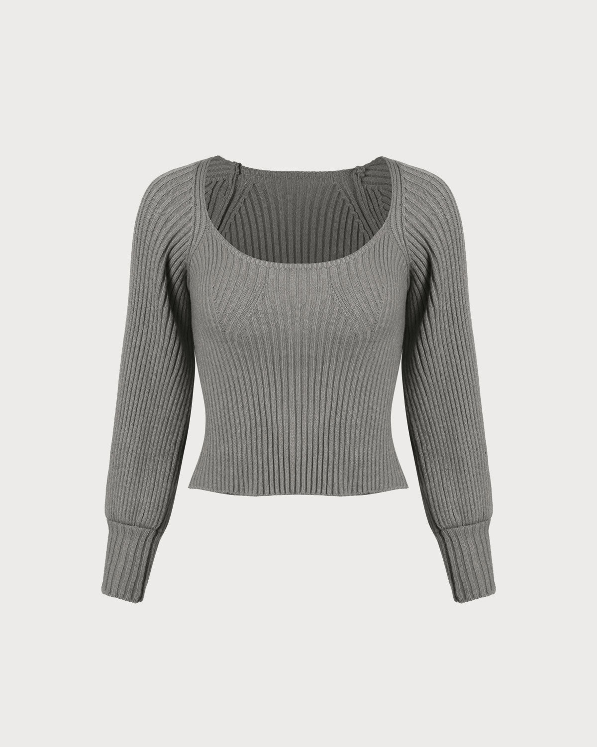 Grey U Neck Sweater